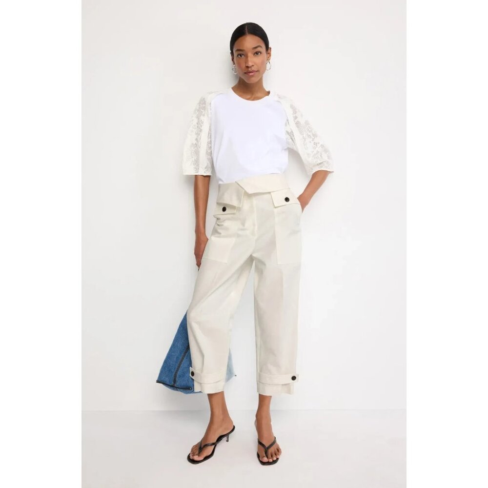 3.1 Phillip Lim Fold Over Cropped Pants in White – Women’s Size 6 (Retails $495)